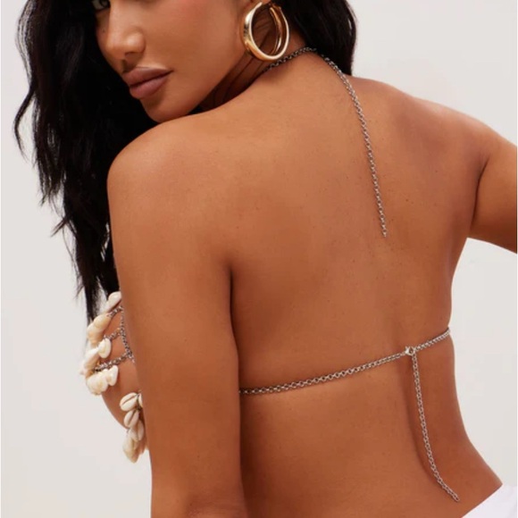 Fashion Nova Cream Pearl Bralette Intimates - Picture 3 of 3